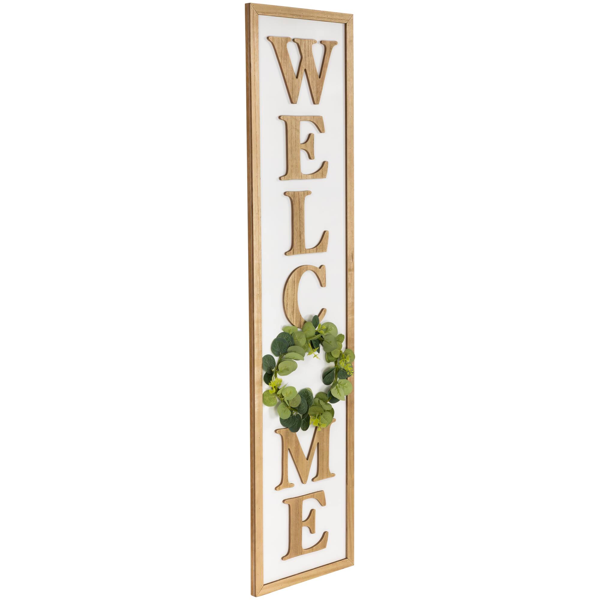 40" Welcome Wooden Framed Outdoor Porch Sign